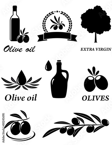 set of olive icons
