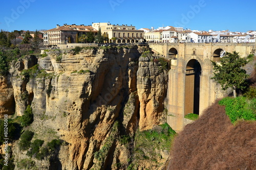 village Ronda with its famous bridge,Spain