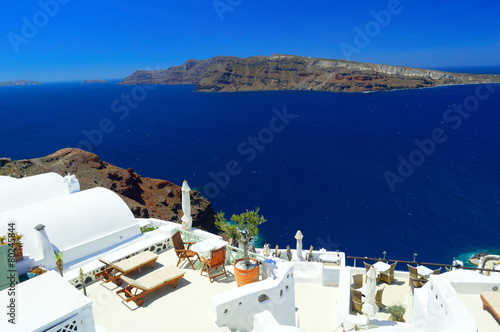 Scenic panorama of volcanic caldera, Santorini