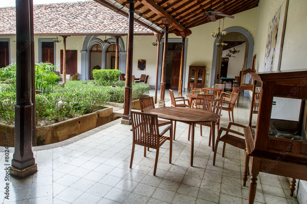 Fototapeta premium Armchair Outdoors with table