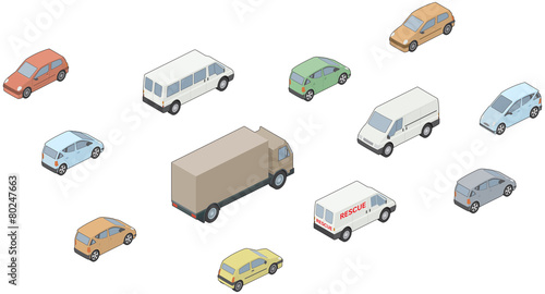 3D, Isometric selection of generic vehicles