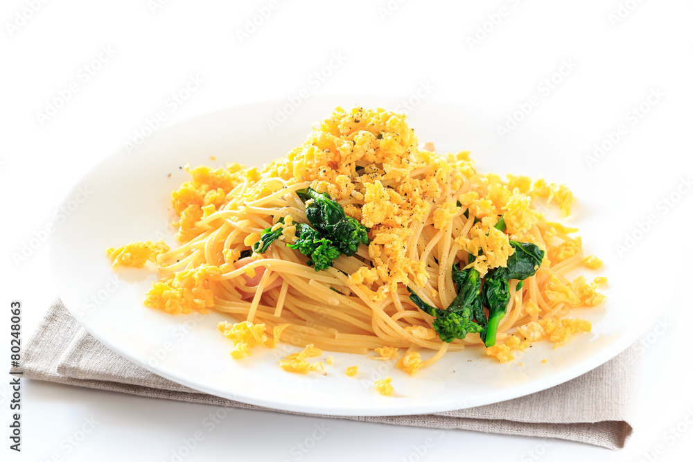 Rape blossoms spaghetti in spring Rape blossoms spaghetti in spring