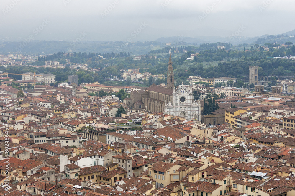 Florence cityscape with Basilica of the Holy Cross