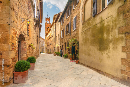 Beautiful and colorful streets of the small and historic Tuscan © Jarek Pawlak