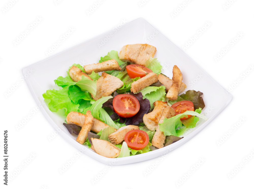 Caesar salad dish close up Caesar salad dish close up