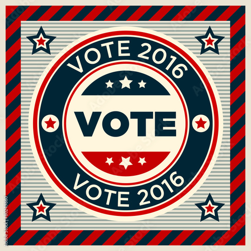 Patriotic 2016 voting poster