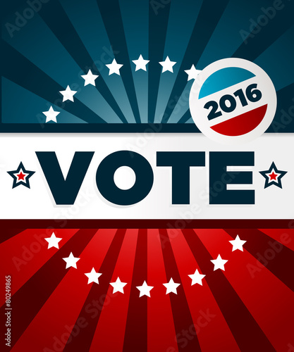 Patriotic 2016 voting poster