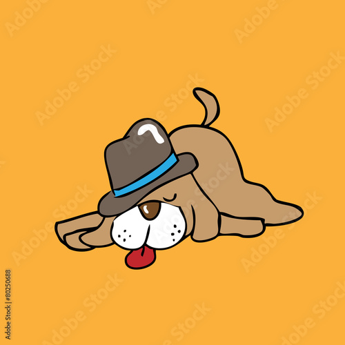 Lazy dog sleeping