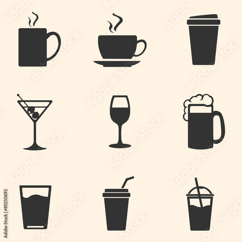 Vector Set of Drinks Icons