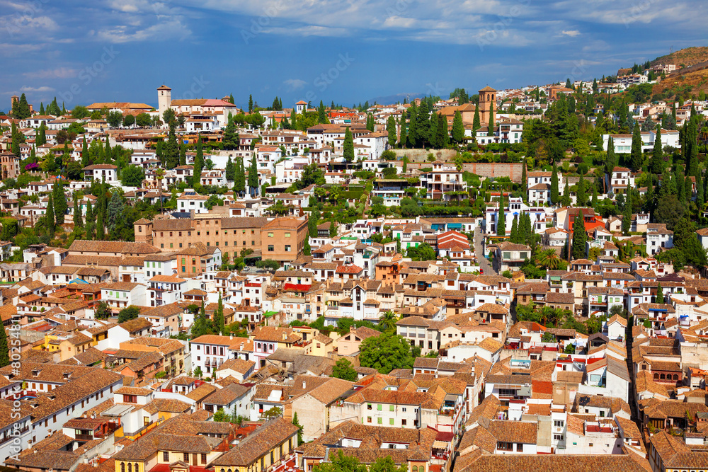 The Albaicin neighborhood seen from the Alhambra de Granada