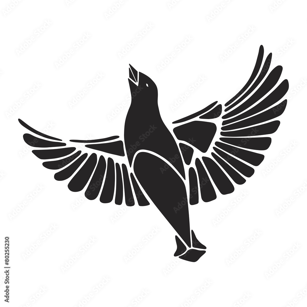 Fototapeta premium Drawing of flying bird