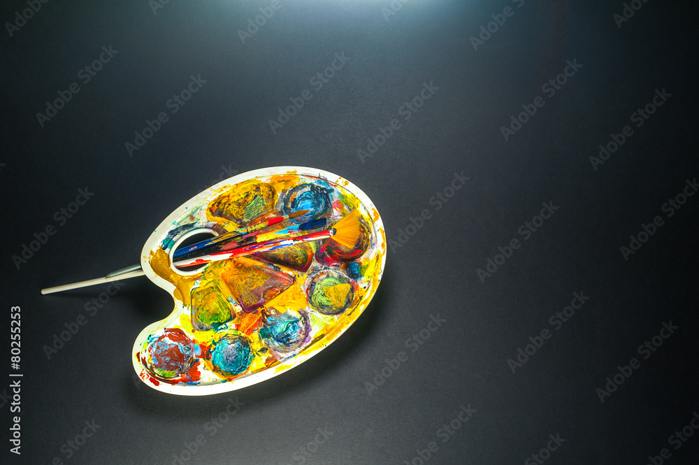 art supplies palette and brush for painting art supplies palette and brush for painting