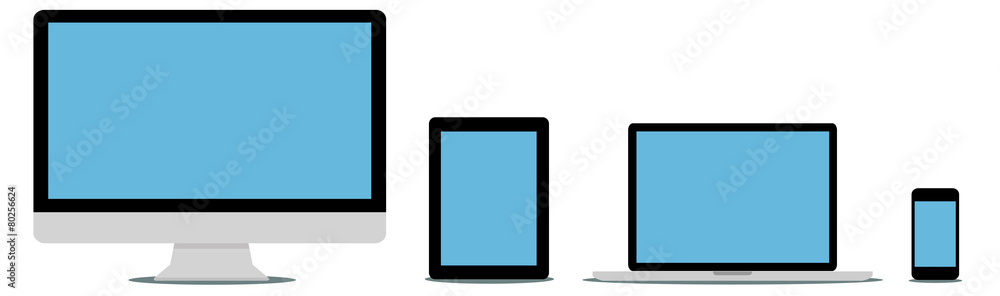 Flat design collection modern digital tech device Flat design collection modern digital tech device