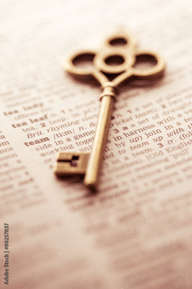Business concept key to team, teamwork Business concept key to team, teamwork