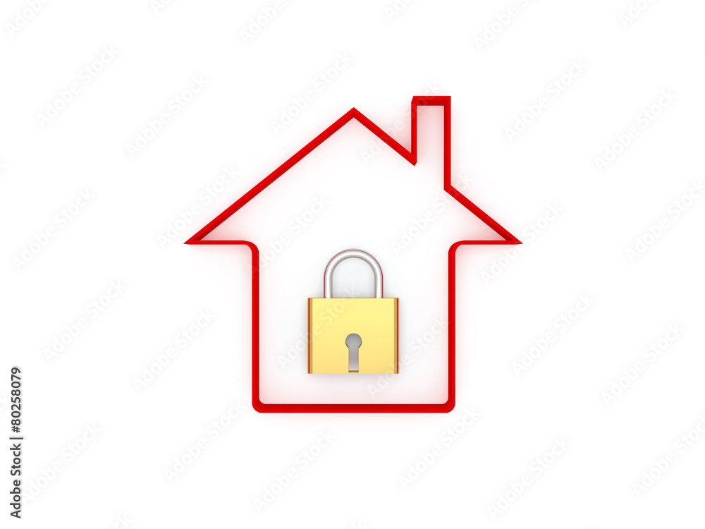 3d Home with Lock 3d Home with Lock