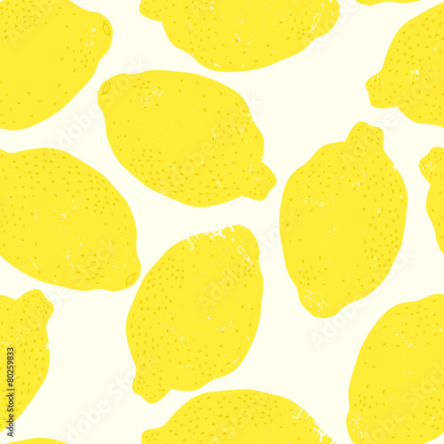 Hand drawn lemon seamless pattern