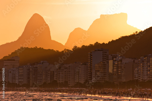 Copacabana Beach by Sunset  Rio de Janeiro