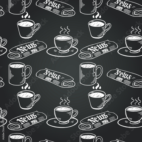 Coffee break seamless pattern.