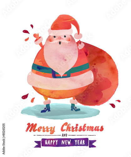 Watercolor Santa