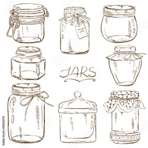 Fotótapéta Set of isolated mason jars