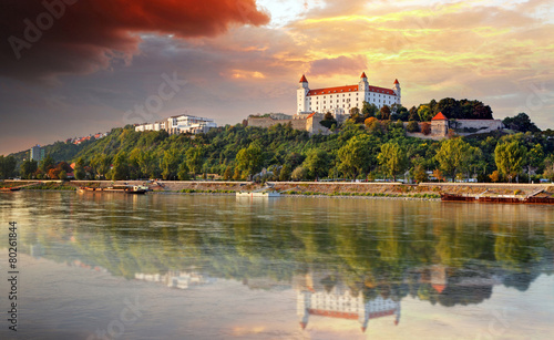 Bratislava castle at sunset, Slovakia