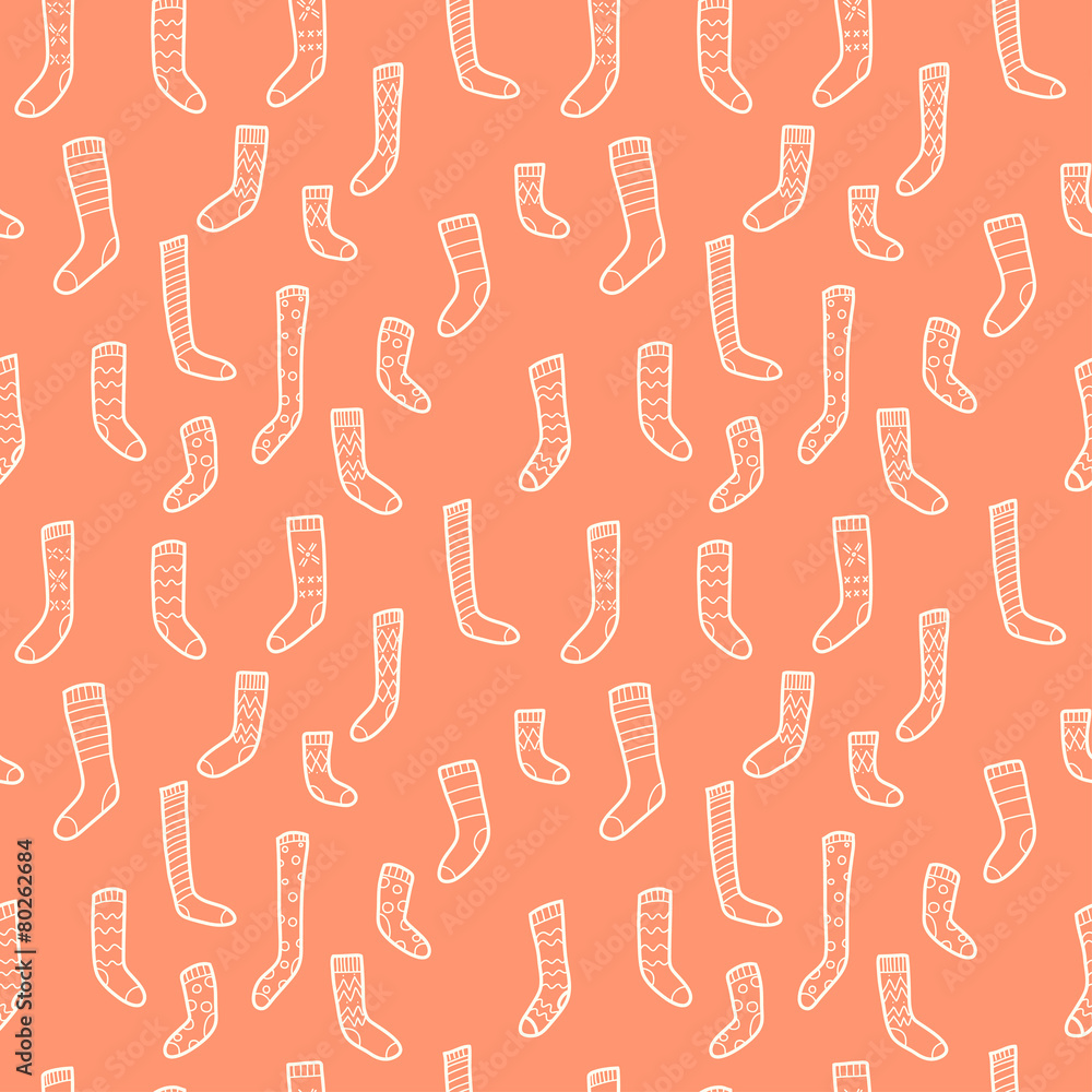 Doodle socks seamless pattern. Doodle socks seamless pattern.