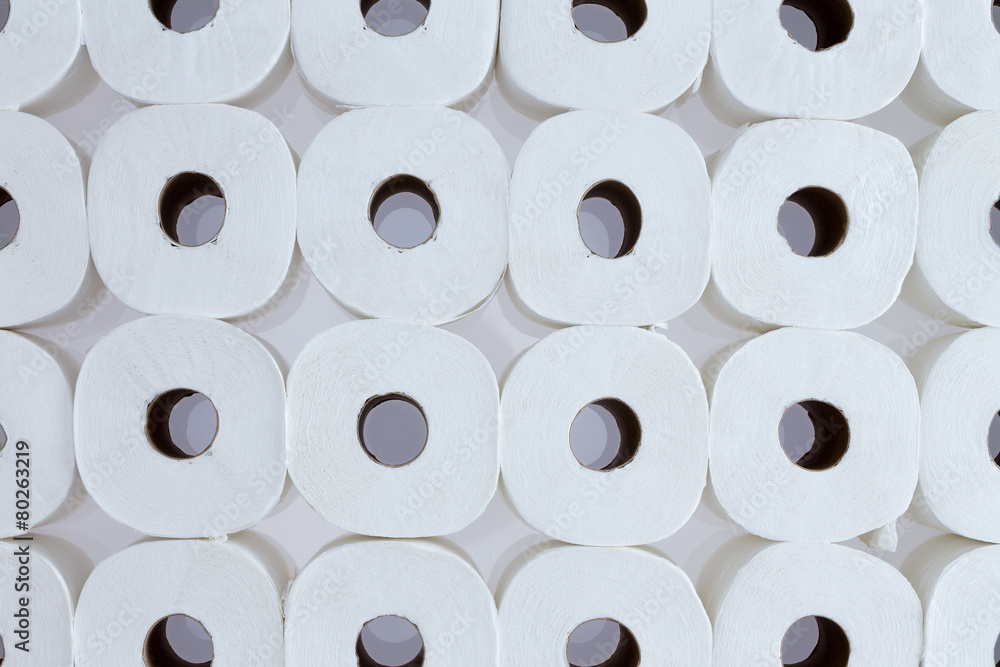 Background pattern of white toilet paper rolls Background pattern of white toilet paper rolls