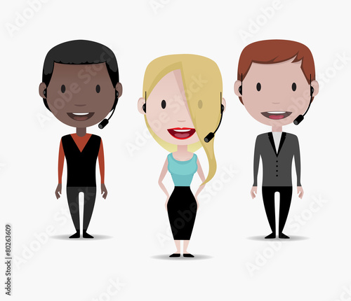 Office people with headphones