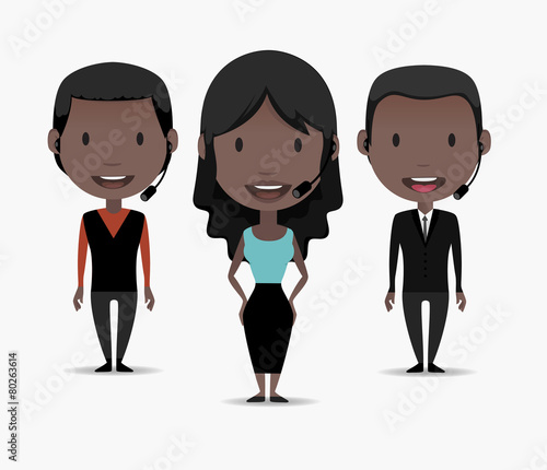 Office people with headphones