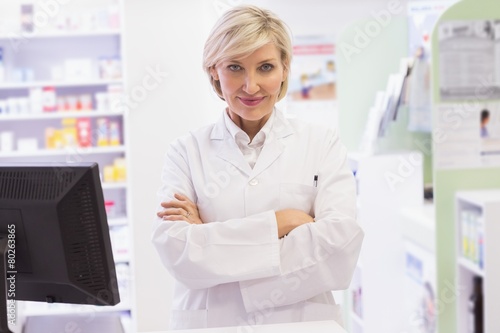 Pharmacist smiling at camera