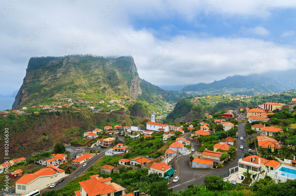 View of Faial mountain village, Madeira island, Portugal