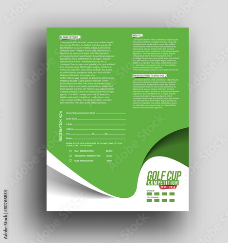 Golf Tournament Front & Back Flyer Template