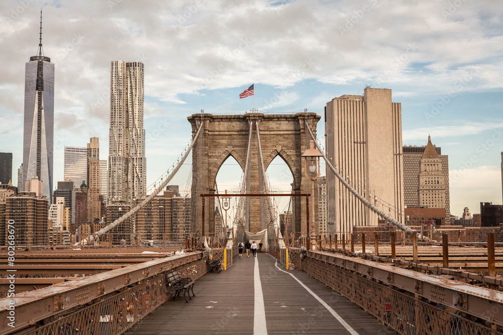Naklejka premium Brooklyn Bridge, Nowy Jork, USA