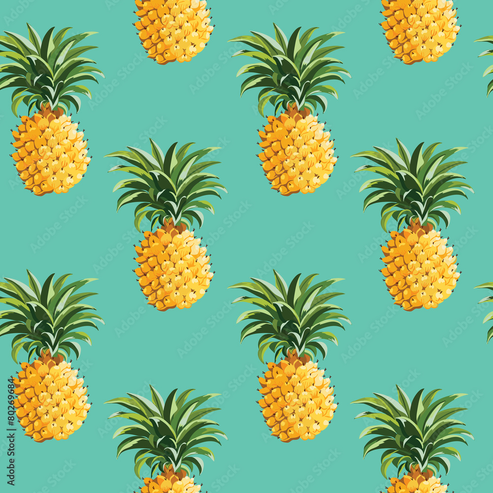 Pineapples Tropical Background - in vector Pineapples Tropical Background - in vector