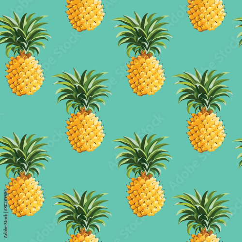 Pineapples Tropical Background - in vector
