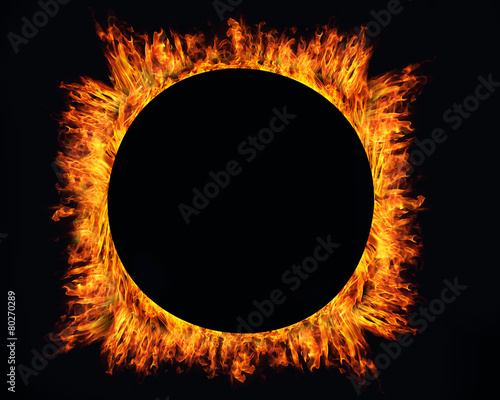 Ring of fire on black background