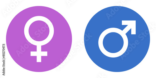 male female gender vector icons