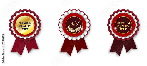 red and golden ribbon rosette