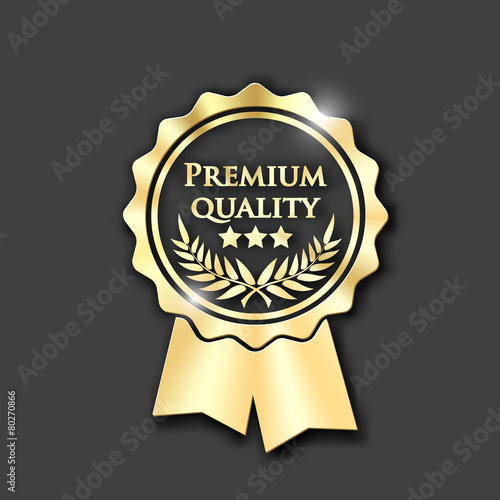 gold  icon with text Premium quality