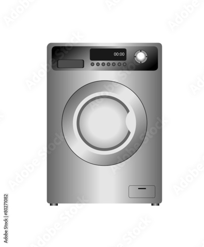 Realistic illustration of new washing machine isolated on white