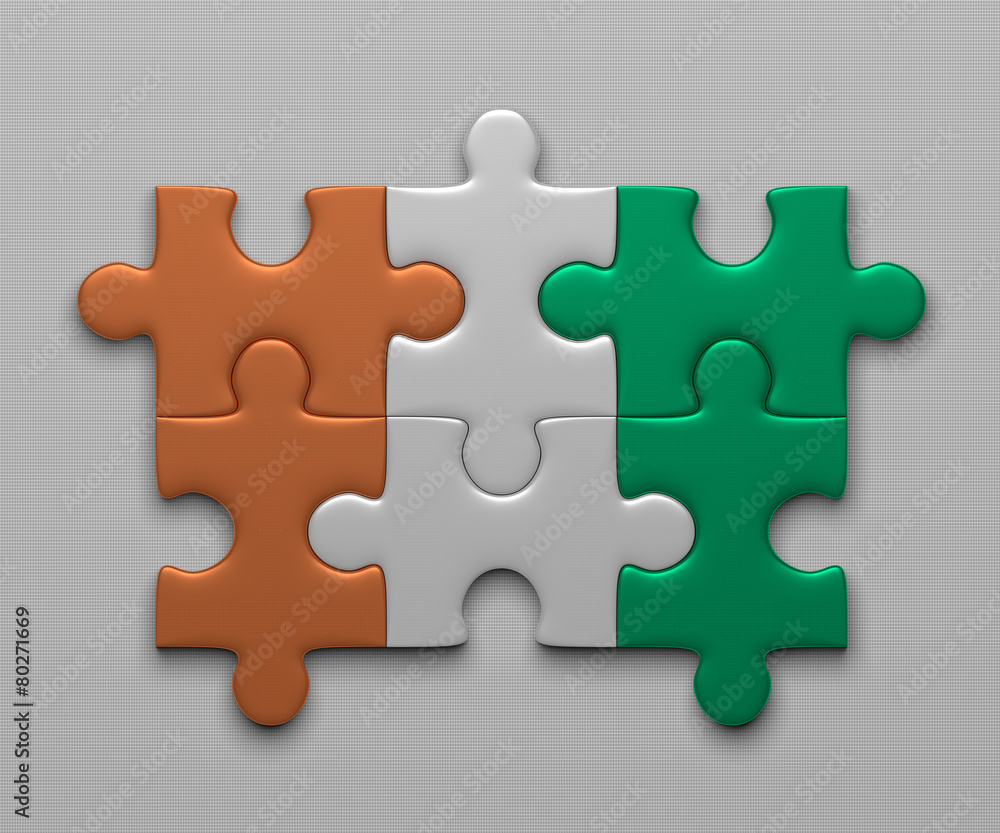 Fototapeta premium Ivory Coast flag of puzzles