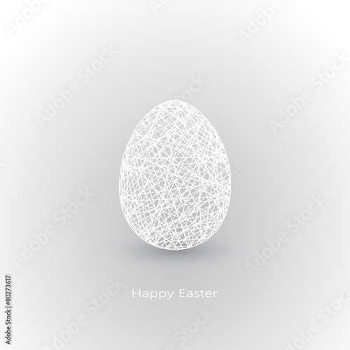 White Easter egg in geometry style with place for your text