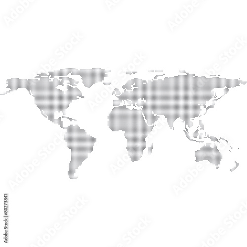 Dots Grey World Map vector Illustration