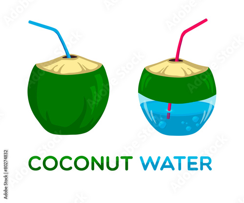 Coconut water cartoon logo