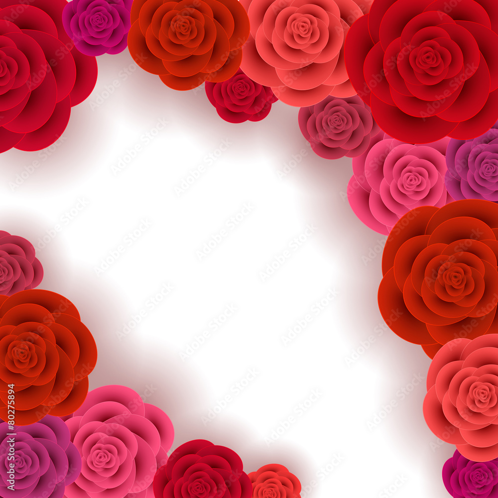 Abstract roses frame