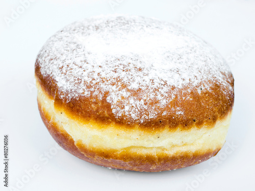 tasty donut on light background