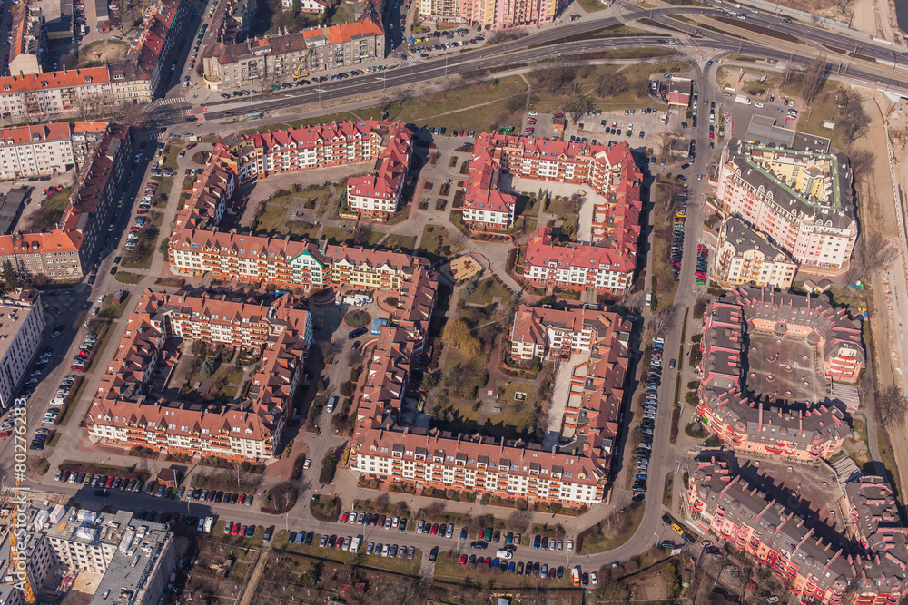 Fototapeta premium aerial view of wroclaw city in Poland