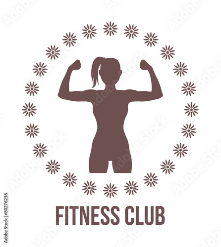 Fitness club logo with woman silhouette