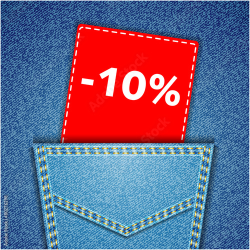 Blue back jeans pocket realistic denim texture with number perce