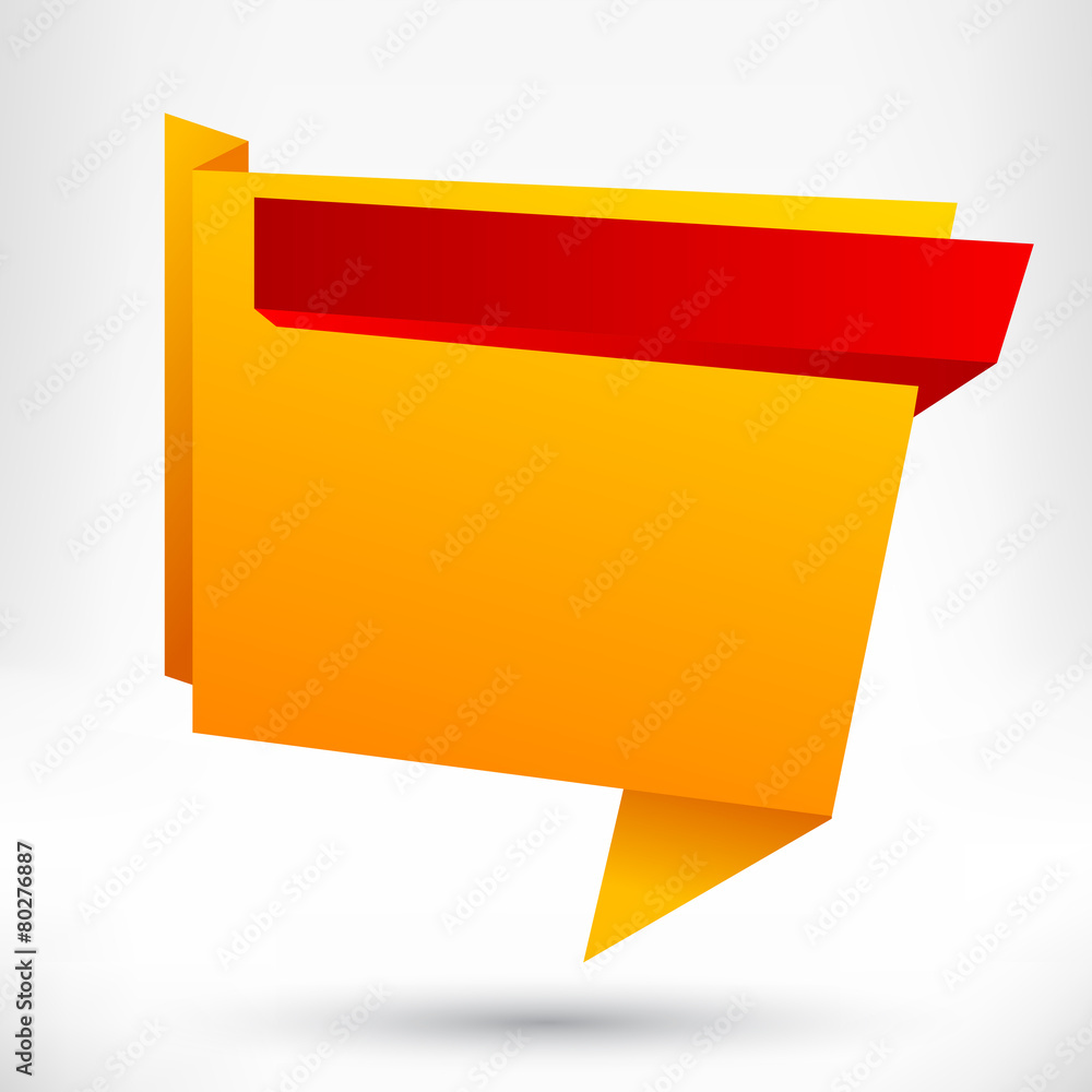 Blank empty speech bubble. Origami banner, background Blank empty speech bubble. Origami banner, background